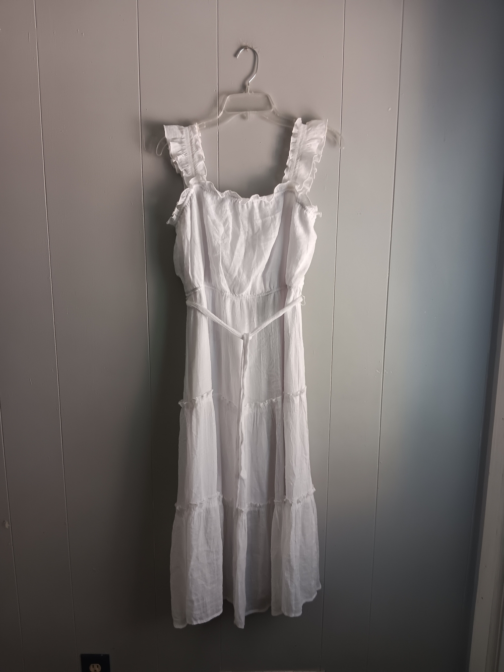 White Ruffled Tiered Maxi Dress